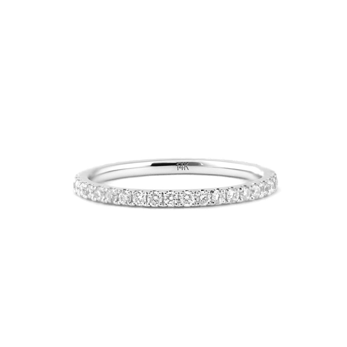 1.3mm Round Cut Lab Diamond Thin Eternity Ring - FIORESE JEWELRY