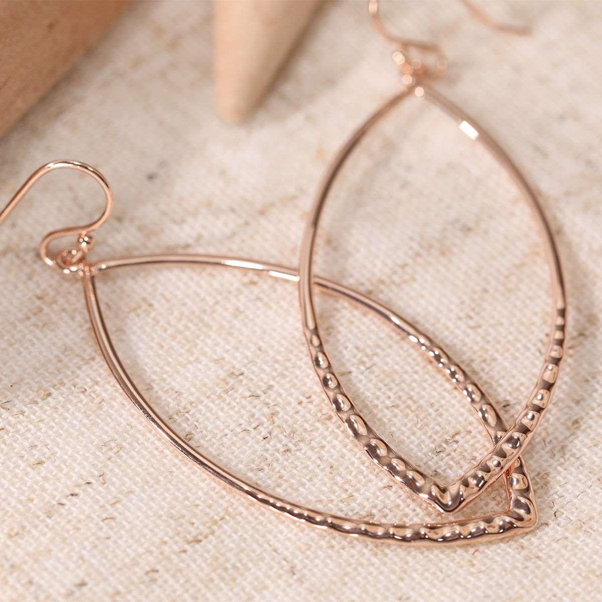 14K Rose Gold Statement Hook Earrings - FIORESE JEWELRY