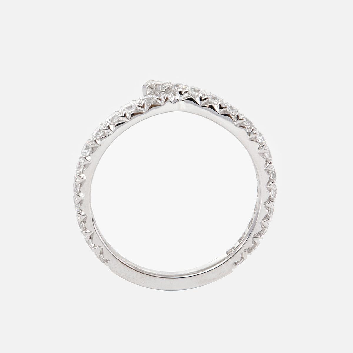 18K White Gold Round Cut Lab Diamond Wedding Ring Enhancer - FIORESE JEWELRY