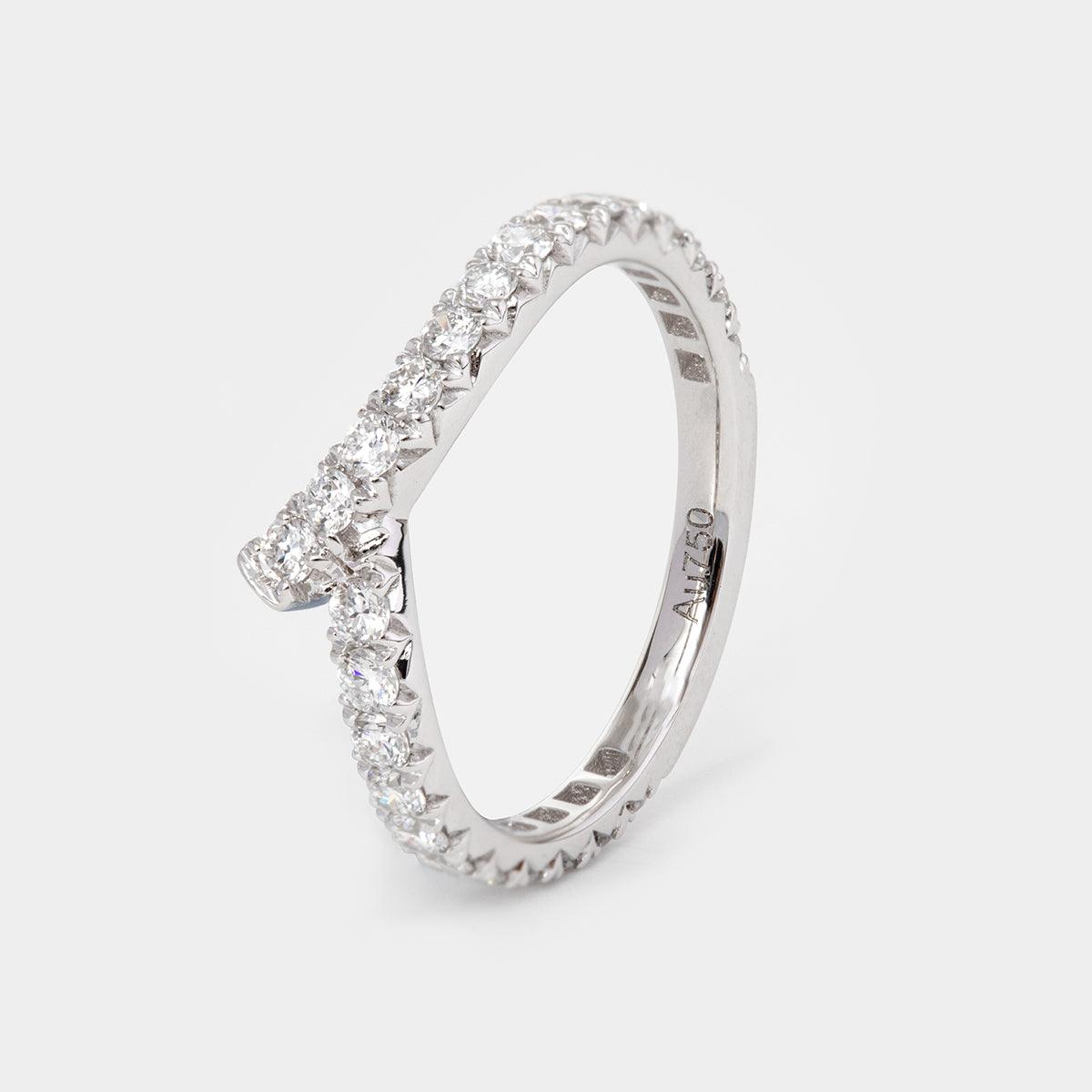 18K White Gold Round Cut Lab Diamond Wedding Ring Enhancer - FIORESE JEWELRY