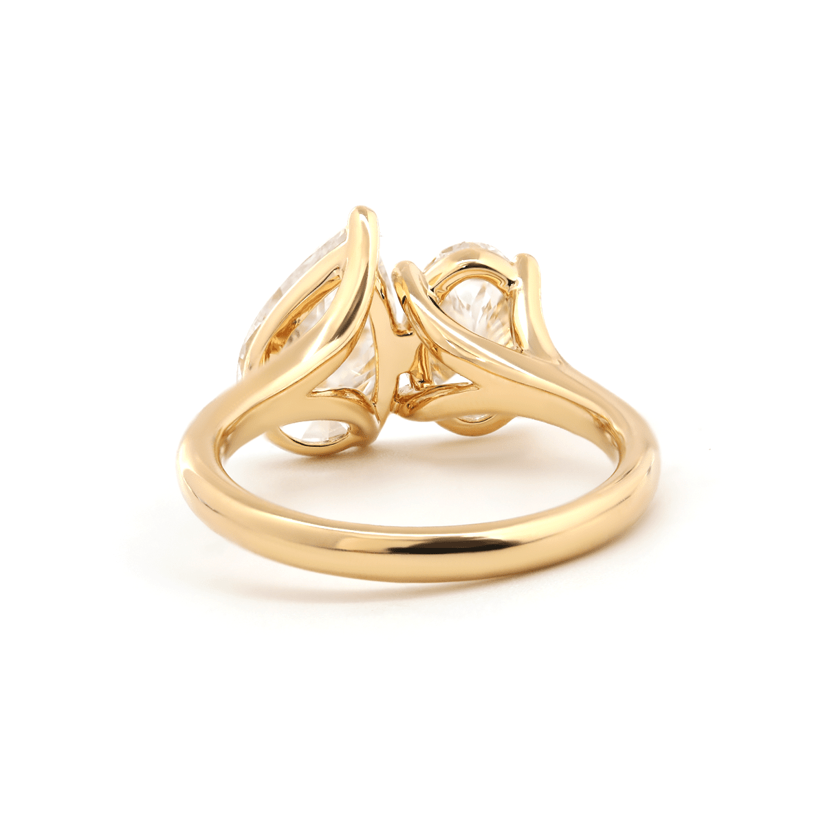 18K Yellow Gold Oval and Pear Lab Diamond Toi et Moi Ring - FIORESE JEWELRY