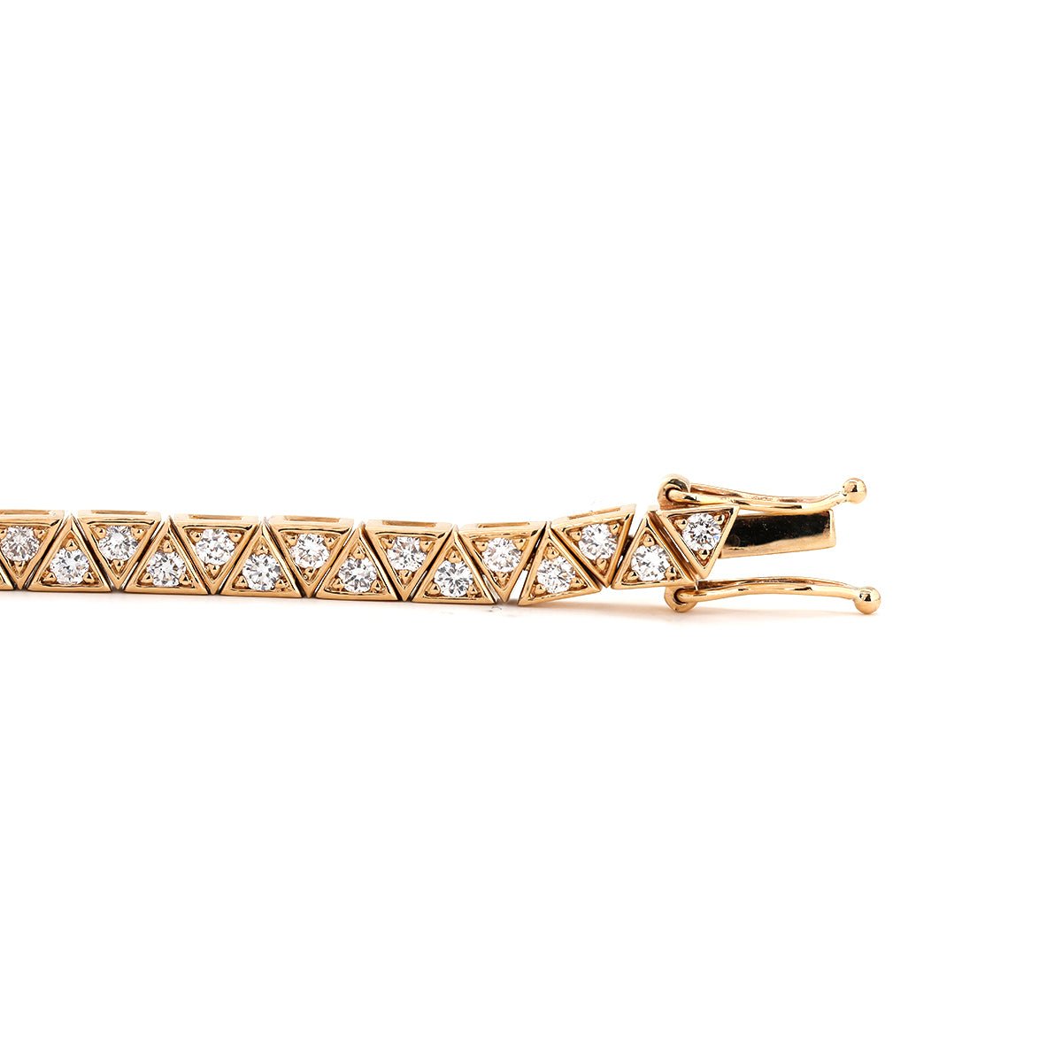 1.8mm Round Lab Diamond Three - Prong Triangle - Set Tennis Bracelet - FIORESE JEWELRY