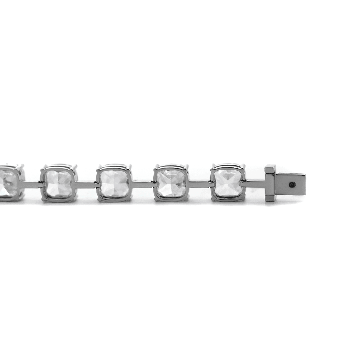24 CT TW Cushion Cut Lab Diamond 4 - Claw Prong Basket Station Bracelet - FIORESE JEWELRY