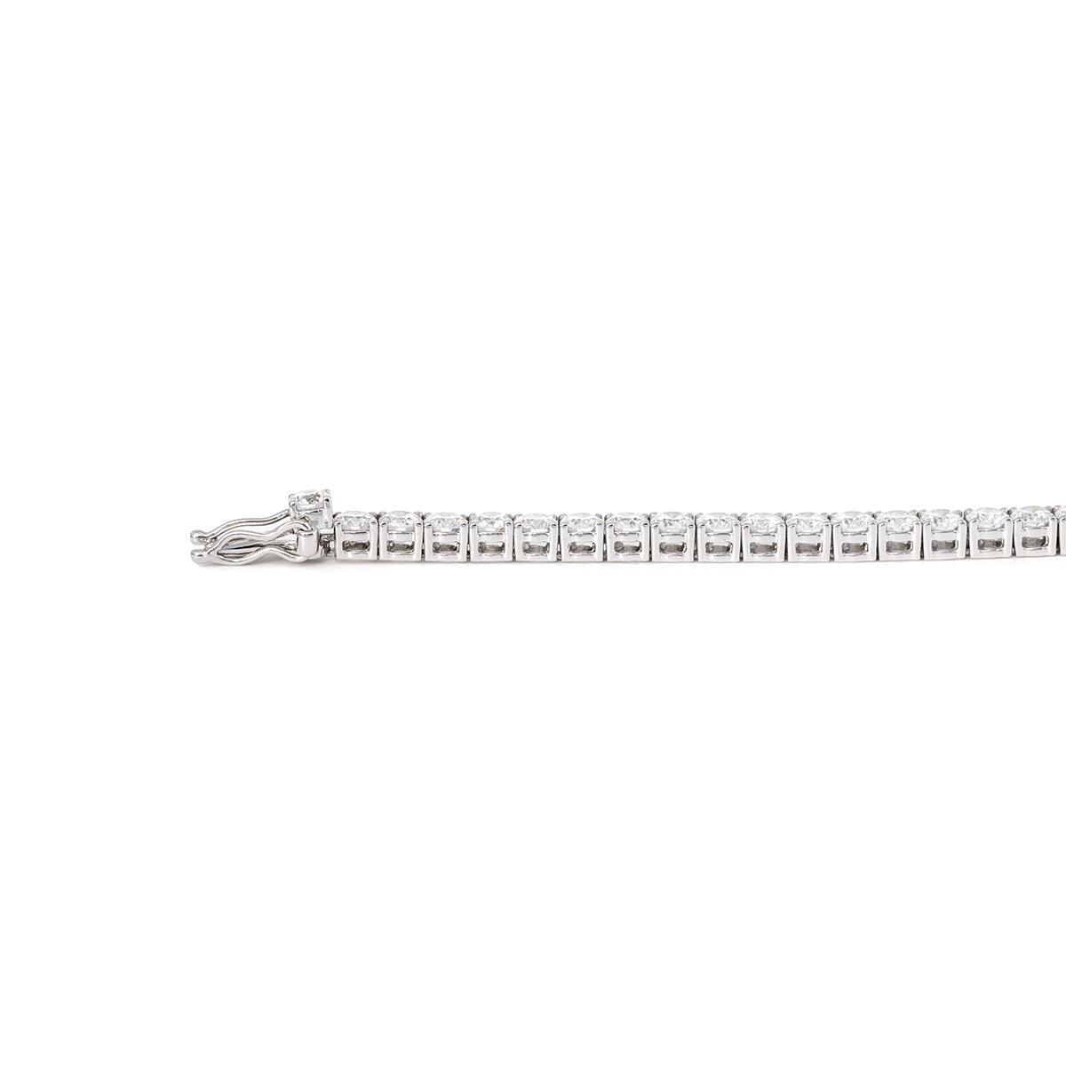 2.5mm Round Cut Lab Diamond 4 Prong Basket Tennis Bracelet Everyday Essential - FIORESE JEWELRY