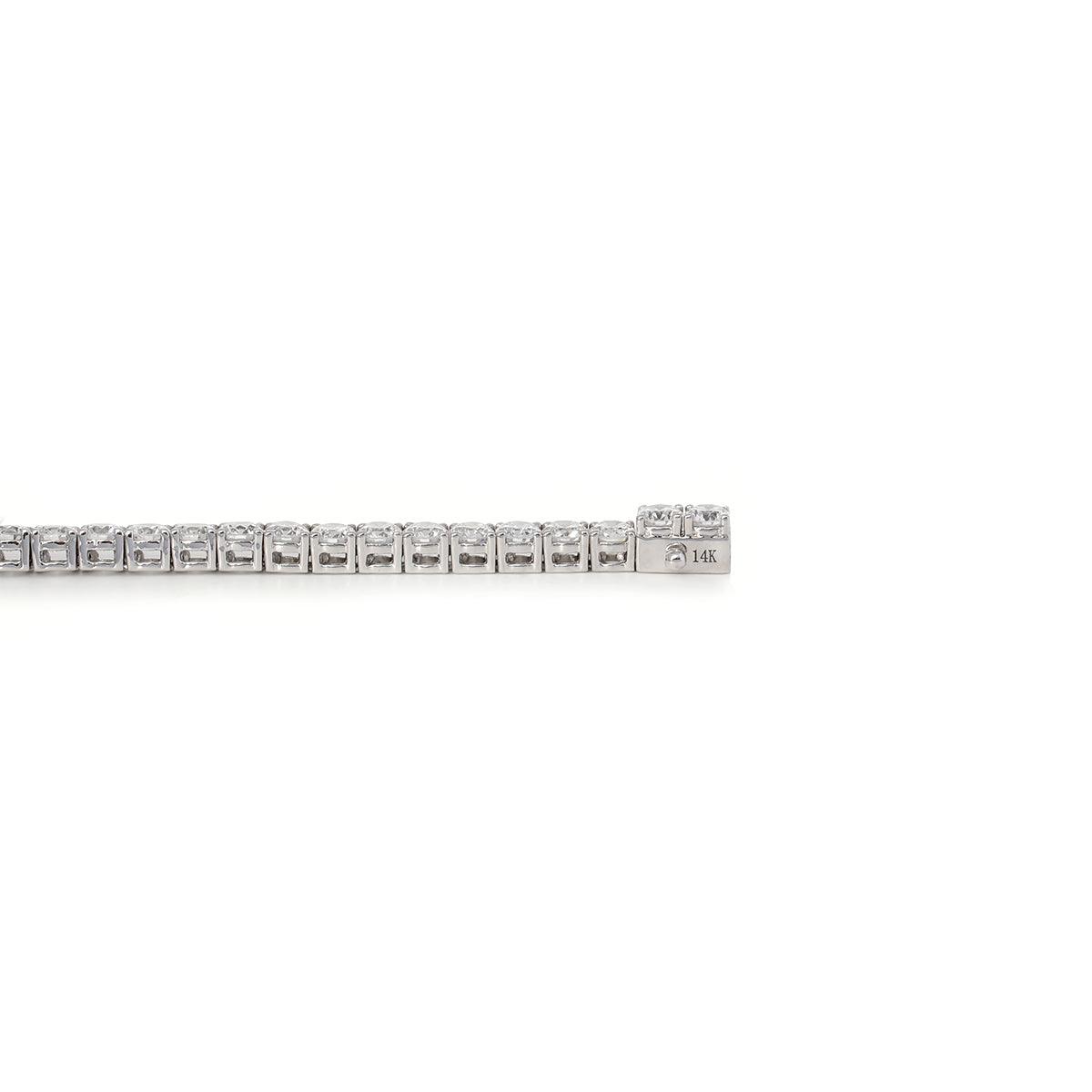2.5mm Round Cut Lab Diamond 4 Prong Basket Tennis Bracelet Everyday Essential - FIORESE JEWELRY