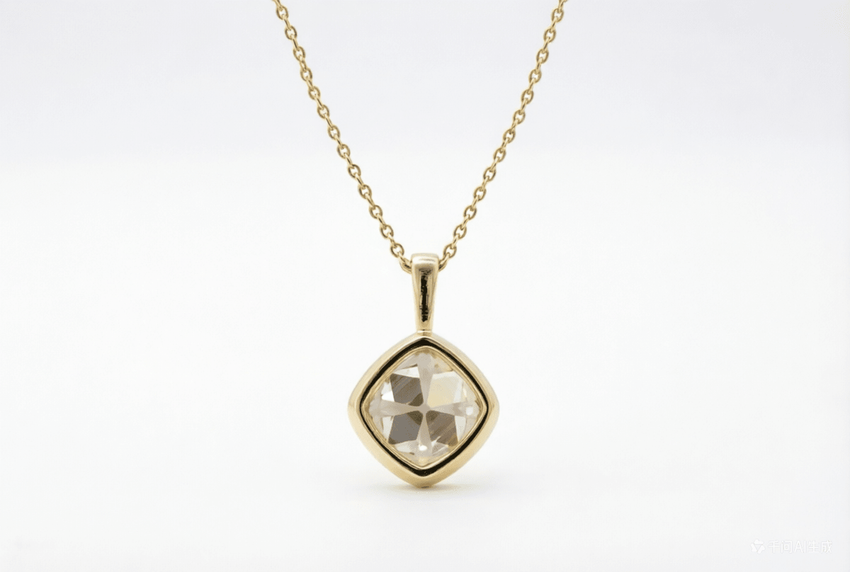 3 Carat Old Mine Cushion Cut Pendant - LGG Jewelry