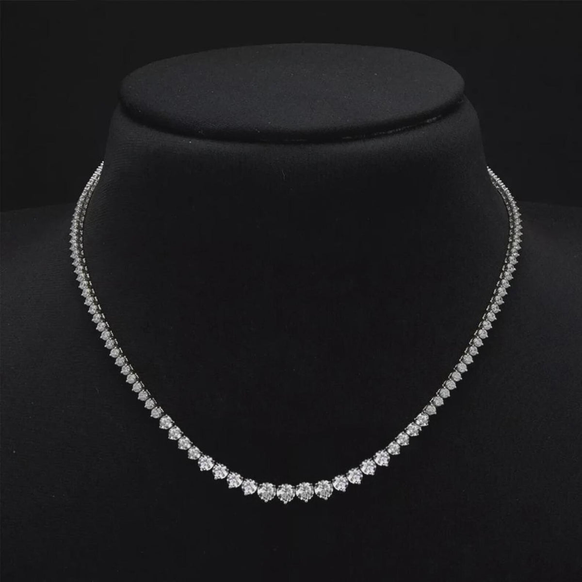 3MM 3-Prong Lab Grown Diamond Tennis Necklace 14K Gold - LGG Jewelry