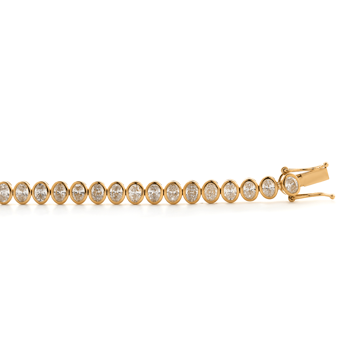 4*3mm Oval Cut Lab Diamond Bezel Tennis Bracelet - FIORESE JEWELRY