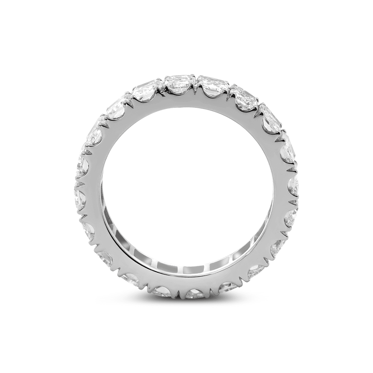 4*3MM Radiant Cut Lab Diamond U Shaped Pave Eternity Band - FIORESE JEWELRY