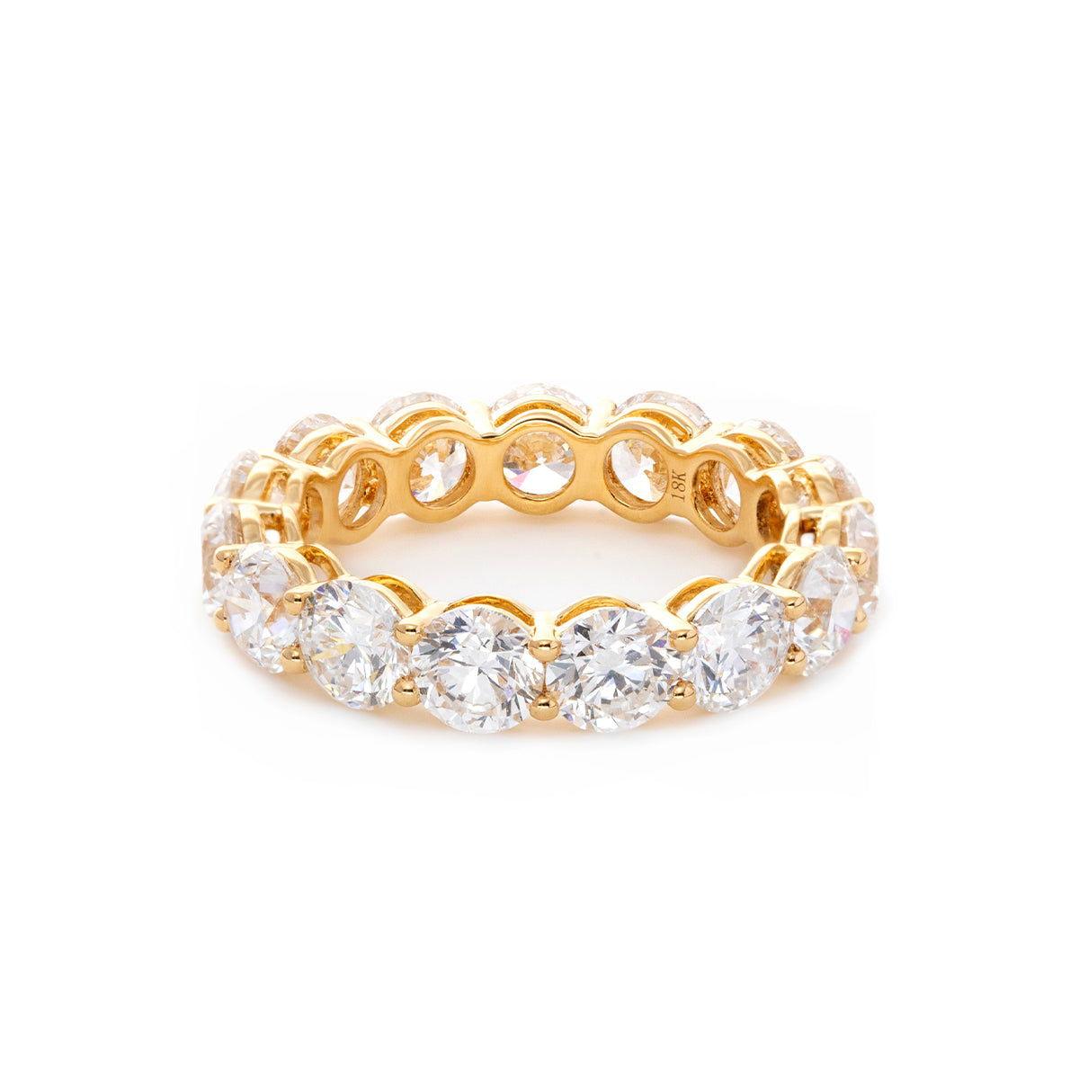 4.3mm Round Lab Diamond Shared Prong Basket Eternity Ring - FIORESE JEWELRY