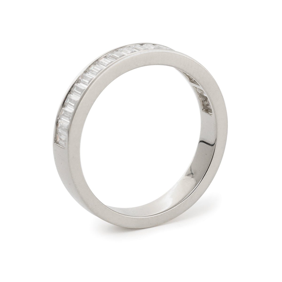 Baguette - Cut Lab Diamond Half Eternity Band with Channel Setting - FIORESE JEWELRY
