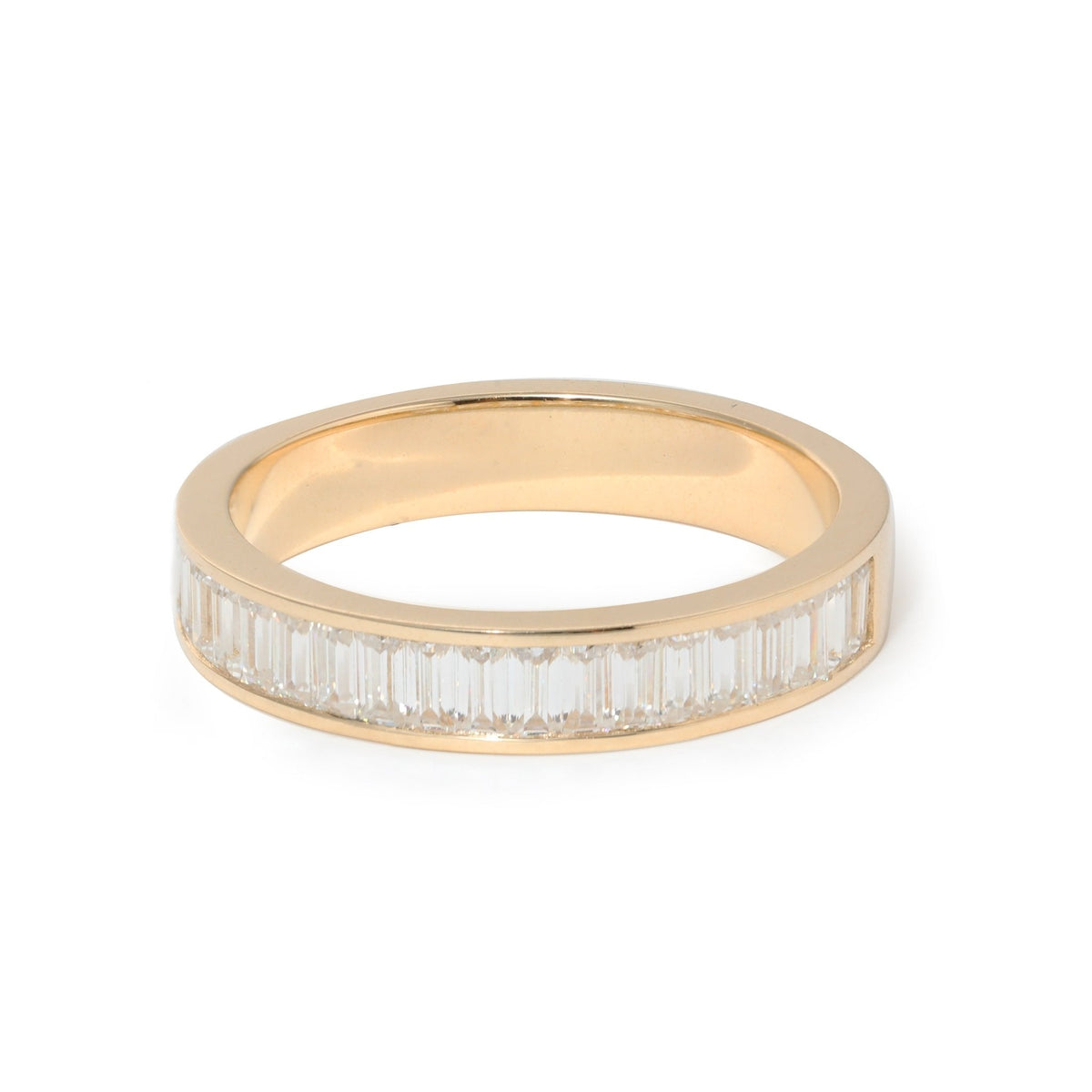 Baguette - Cut Lab Diamond Half Eternity Band with Channel Setting - FIORESE JEWELRY