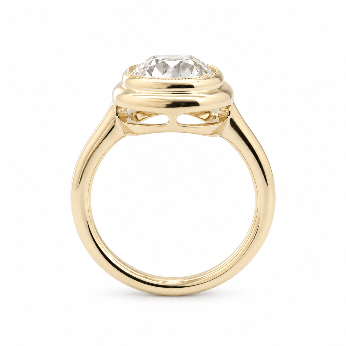 Cushion OMC Diamond Bezel Ring - FIORESE JEWELRY