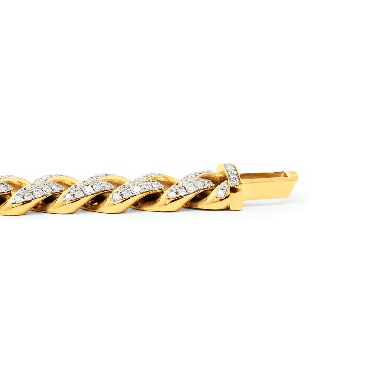 Men's Iced - Out Cuban Link Bracelet with Round Lab Diamonds - FIORESE JEWELRY