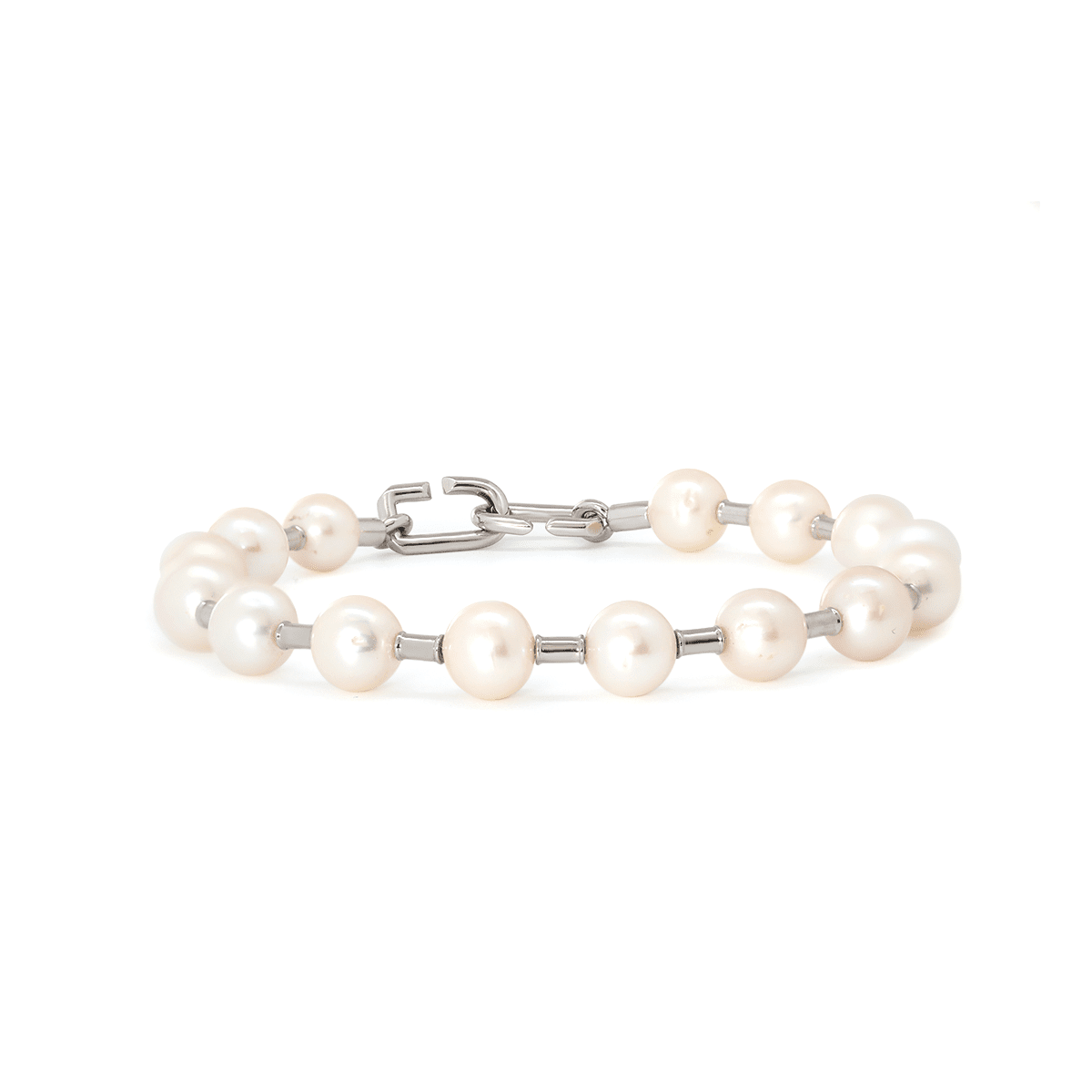 Near - Round Freshwater Pearl Station Bracelet - FIORESE JEWELRY