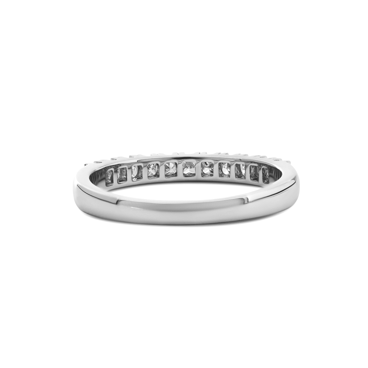 Platinum Princess Cut Lab Diamond 11 Stone Half Eternity Ring - FIORESE JEWELRY