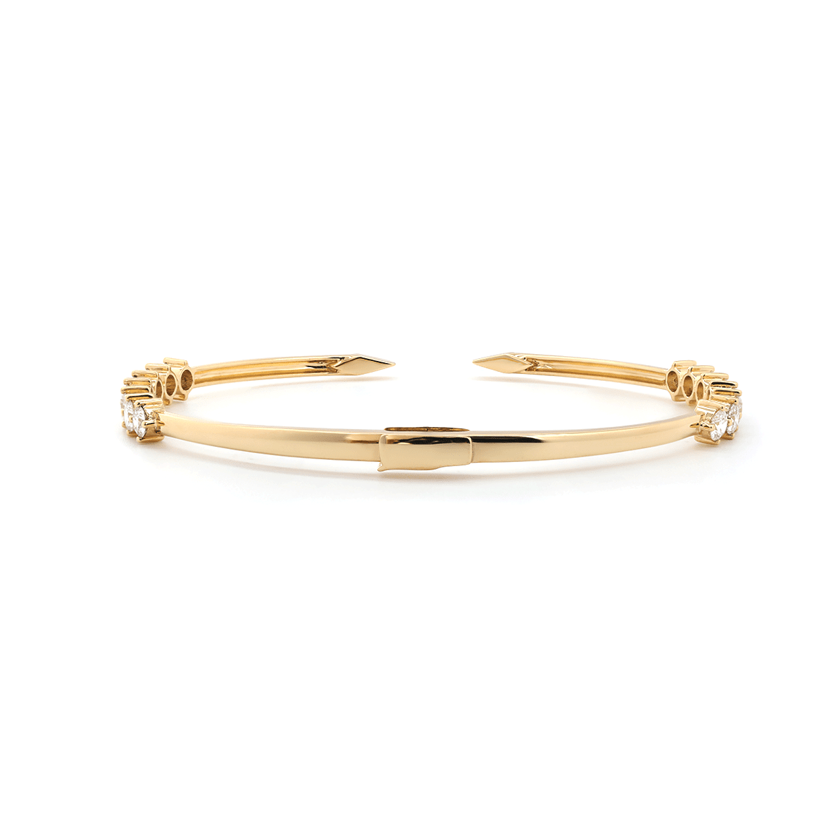 Round Cut Lab Diamond 14 - Stone Open Bangle Bracelet - FIORESE JEWELRY