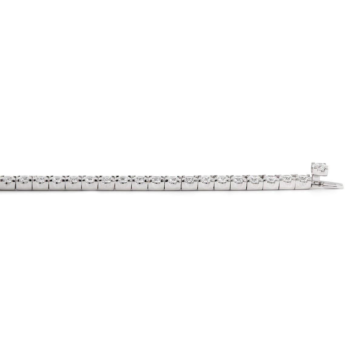Round Lab Diamond Tennis Bracelet with U - Shaped Pavé Channel - Back Setting - FIORESE JEWELRY