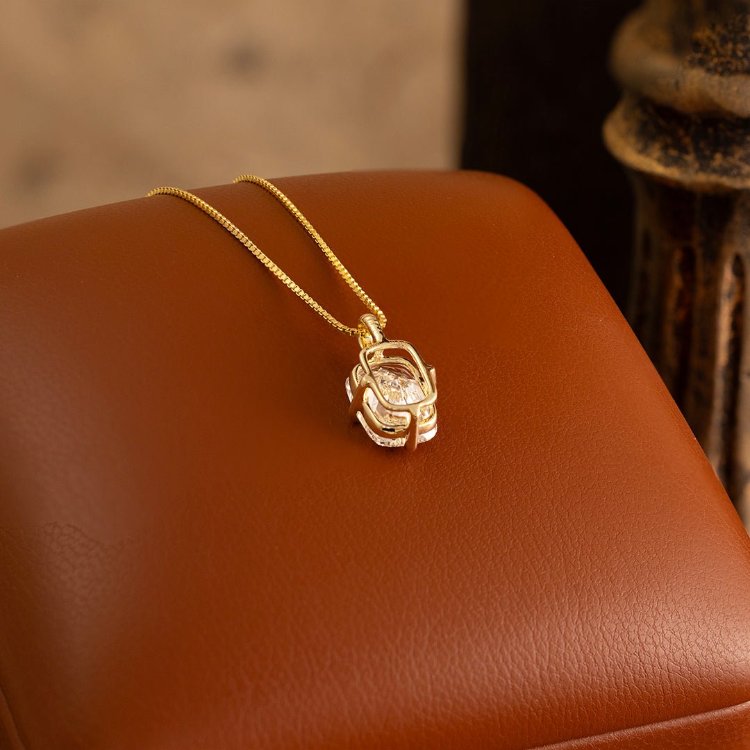 Timeless 2 Ct Elongated Cushion Cut Lab Diamond Four Prongs Pendant Necklace - LGG Jewelry