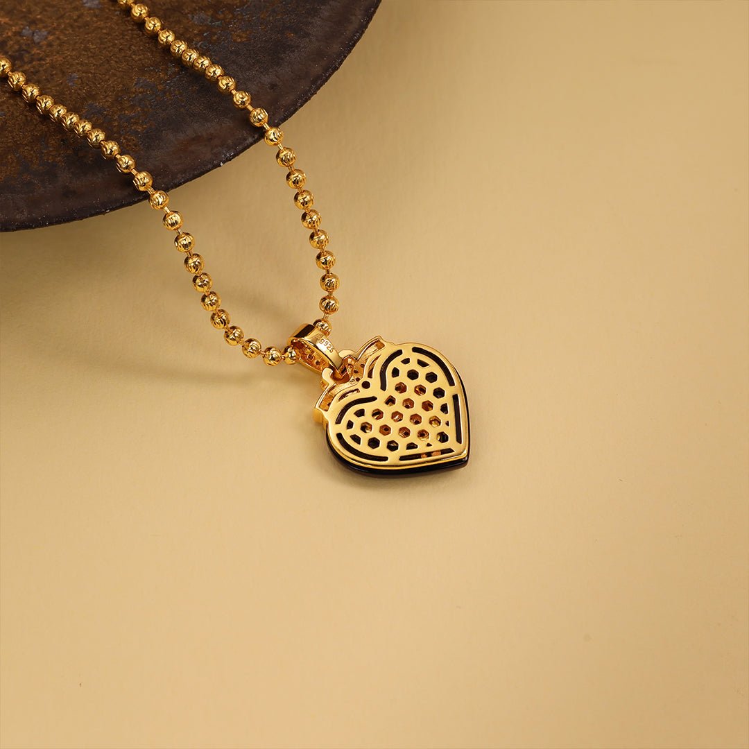 Triple Heart Black Agate Necklace - LGG Jewelry