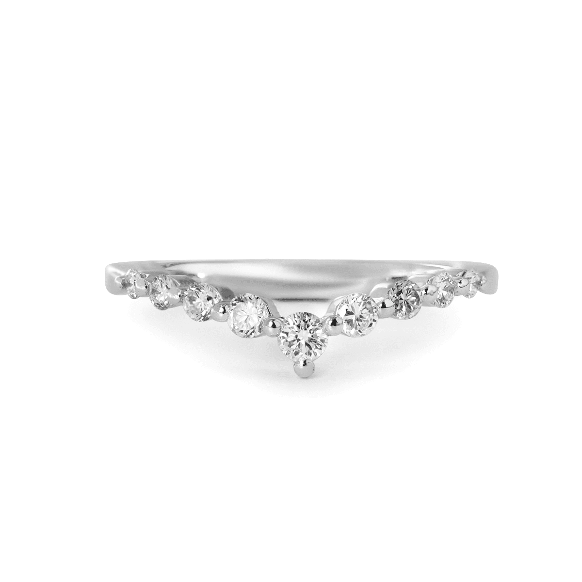 1 CT Oval Cut Lab Diamond 4 - Claw Basket Engagement Ring with Round Lab Diamond Pavé and 7 - Stone V - Shaped Ring Enhancer — Bridal Ring Set - FIORESE JEWELRY