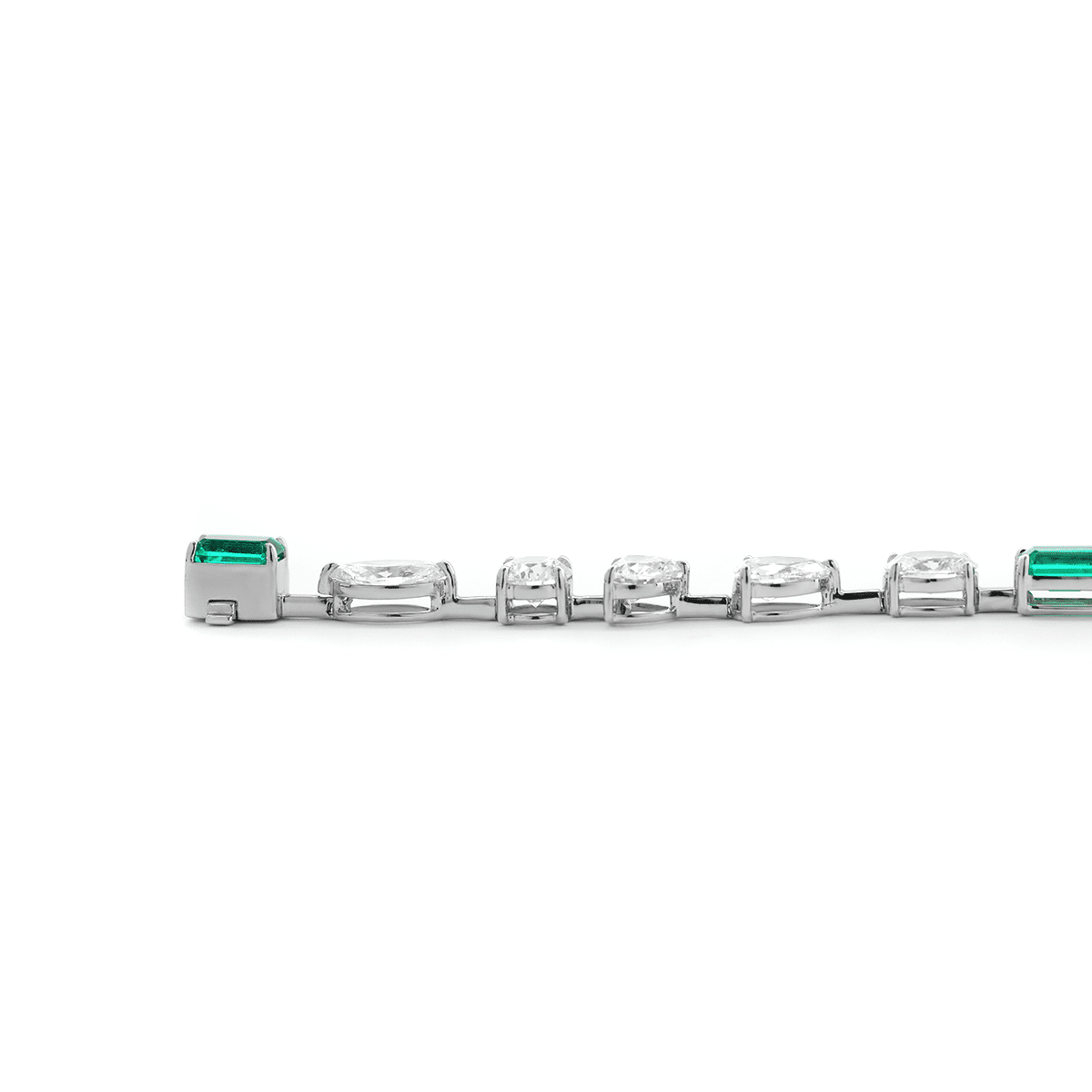 10 CT TW Lab Diamond & Lab Emerald Tennis Bracelet with Six Shapes - FIORESE JEWELRY