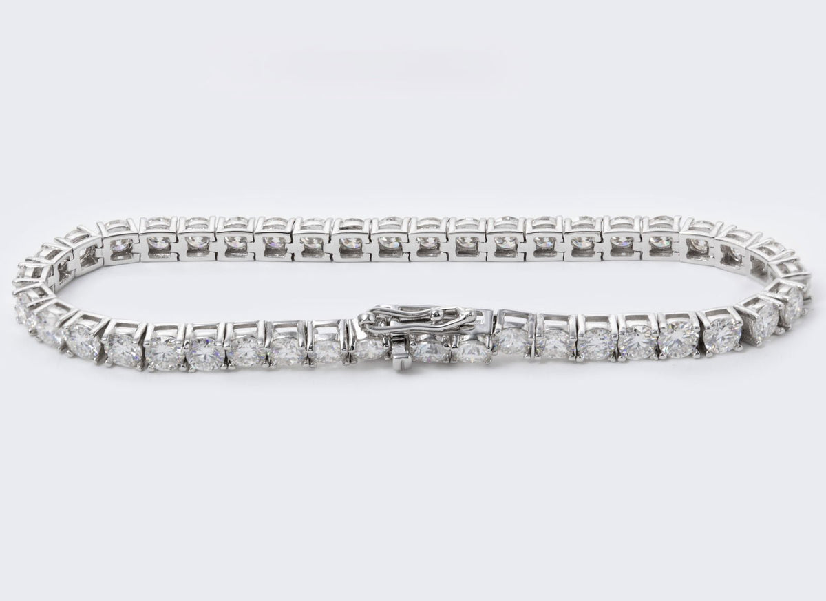 14K Gold Round Cut Lab Grown Diamond 4 Prongs Tennis Bracelet - LGG Jewelry