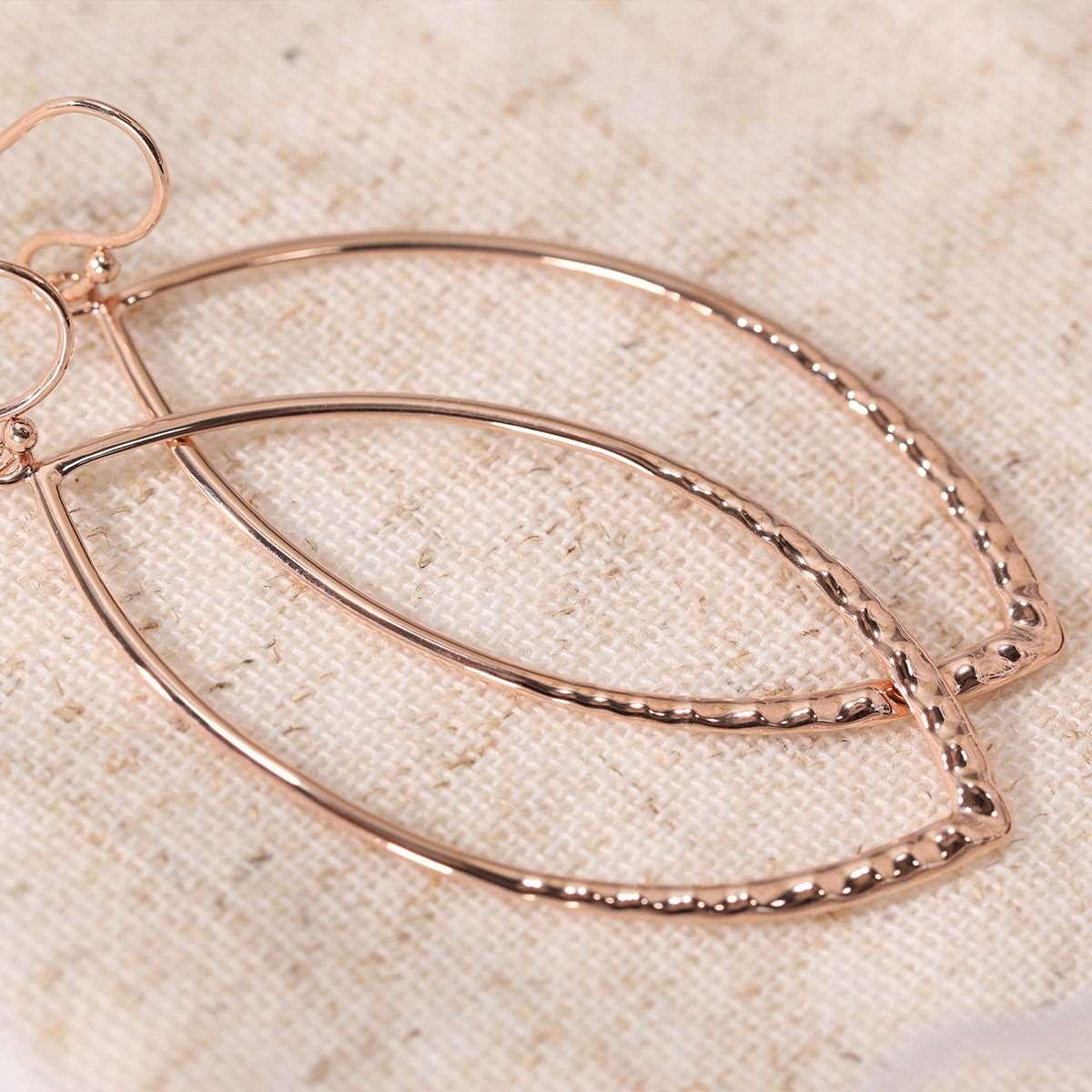 14K Rose Gold Statement Hook Earrings - FIORESE JEWELRY