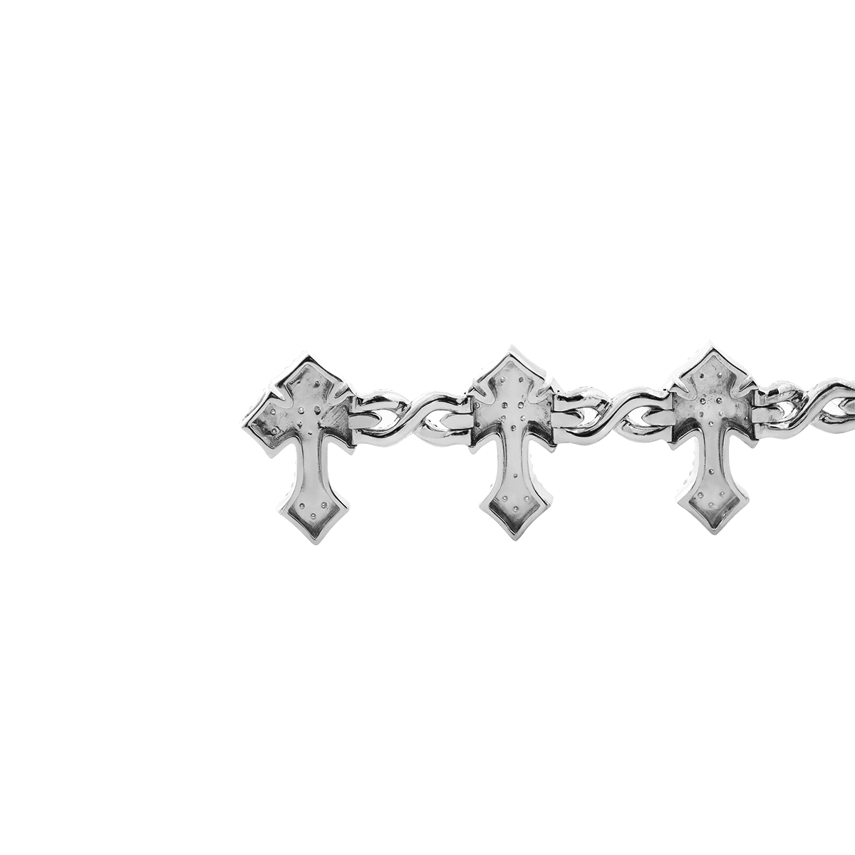 14K White Gold Knight' s Faith Pavé Lab Diamond Bracelet - FIORESE JEWELRY
