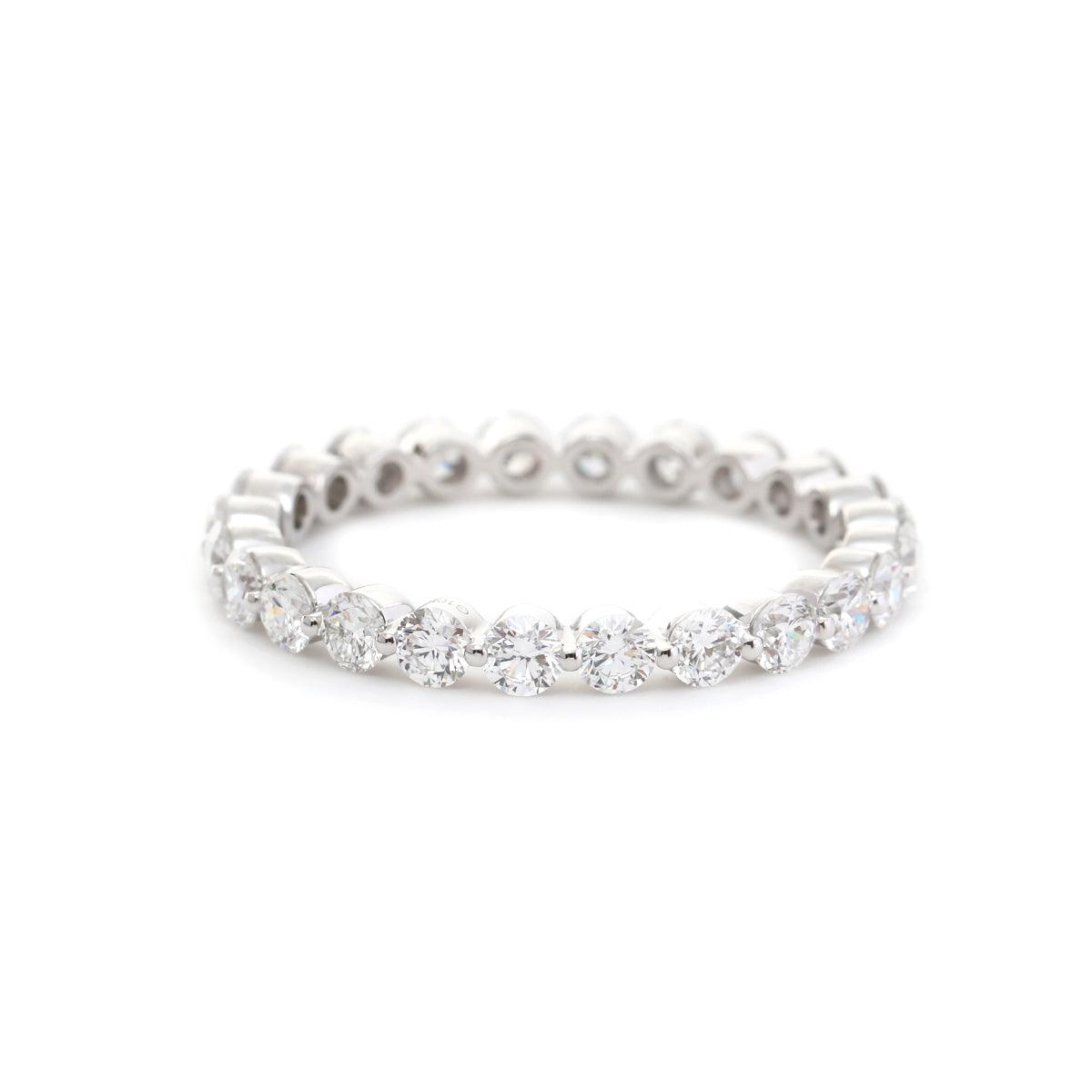 14K White Gold Round Cut Lab Diamond Eternity Ring - FIORESE JEWELRY