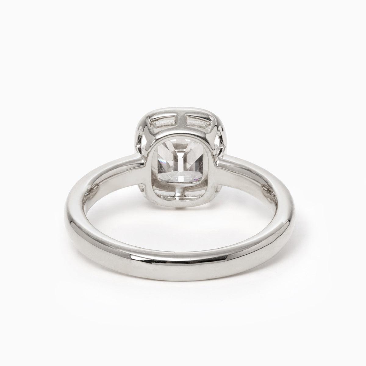 14K Yellow Gold 1.5ct Old Mine Cut Cushion Lab Diamond Basket Solitaire Ring - FIORESE JEWELRY