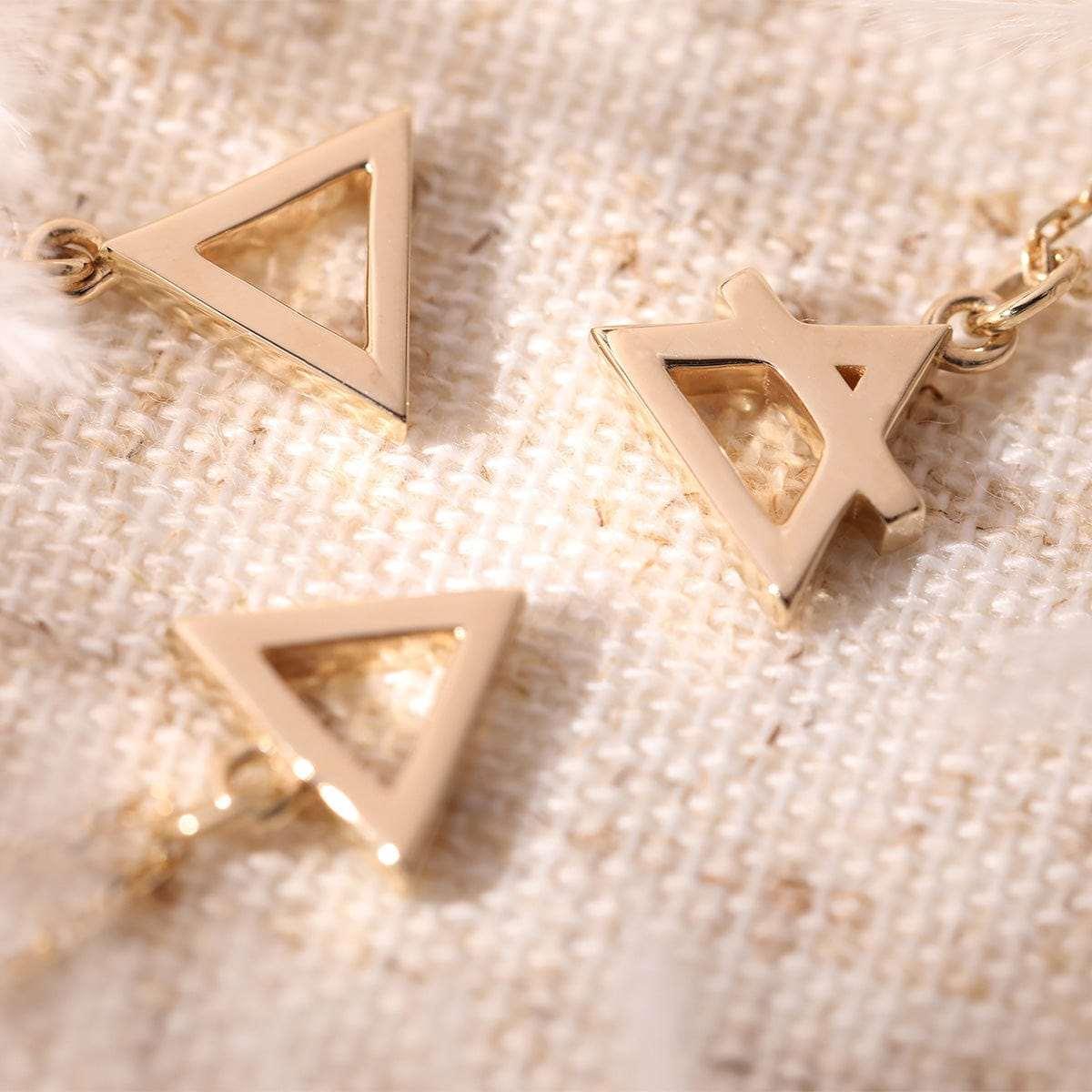 14K Yellow Gold Special Characters Pendant Necklace - FIORESE JEWELRY