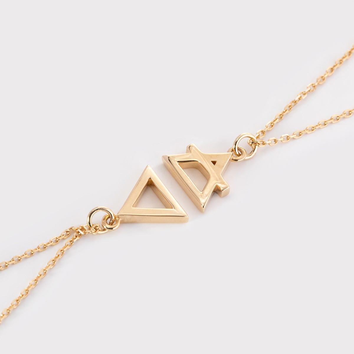 14K Yellow Gold Special Characters Pendant Necklace - FIORESE JEWELRY