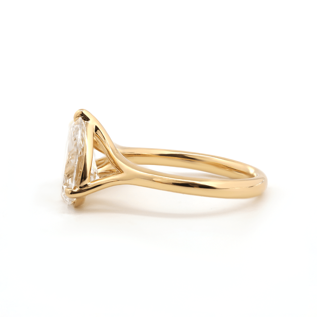 18K Yellow Gold Oval and Pear Lab Diamond Toi et Moi Ring - FIORESE JEWELRY