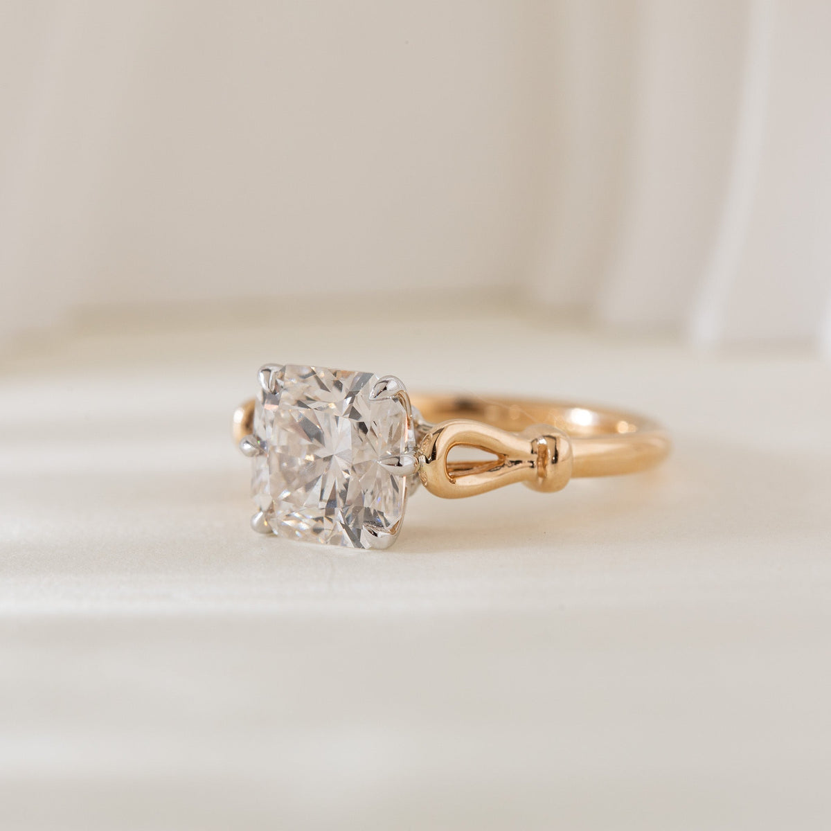 2.9CT Squral Radiant Cut Hearts & Arrows Two Tone Design Vintage Ring - FIORESE JEWELRY