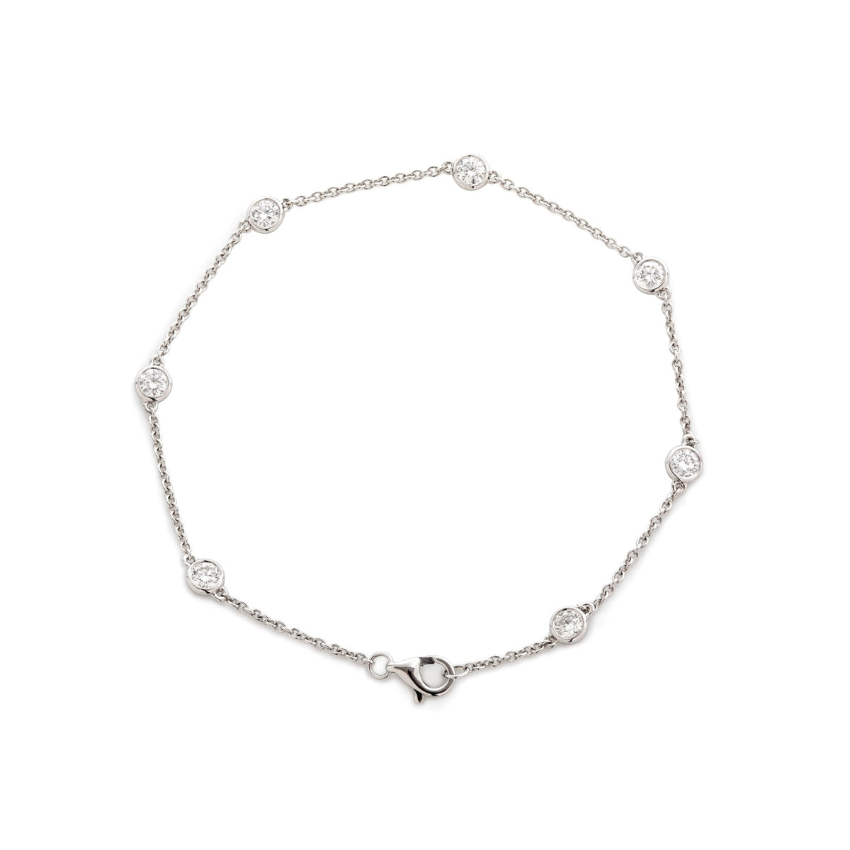 3mm Round Lab Diamond Bezel - Set Station Bracelet - FIORESE JEWELRY