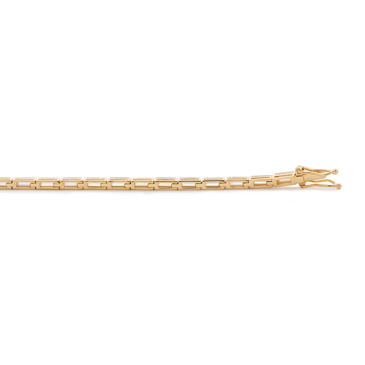 4×2mm Baguette Cut Lab Diamond Half - Bezel Basket Tennis Bracelet - FIORESE JEWELRY