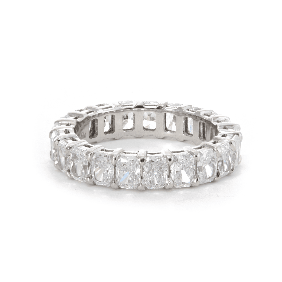 4*3mm Radiant Cut Lab Diamond Shared Claw Prong Basket Eternity Ring - FIORESE JEWELRY