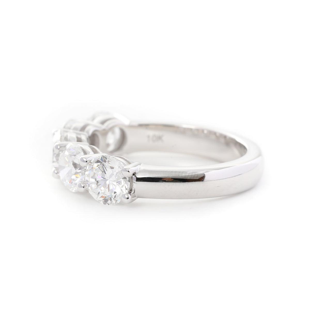 5 - Sotne Round Diamond Shared - prong Basket Ring - FIORESE JEWELRY
