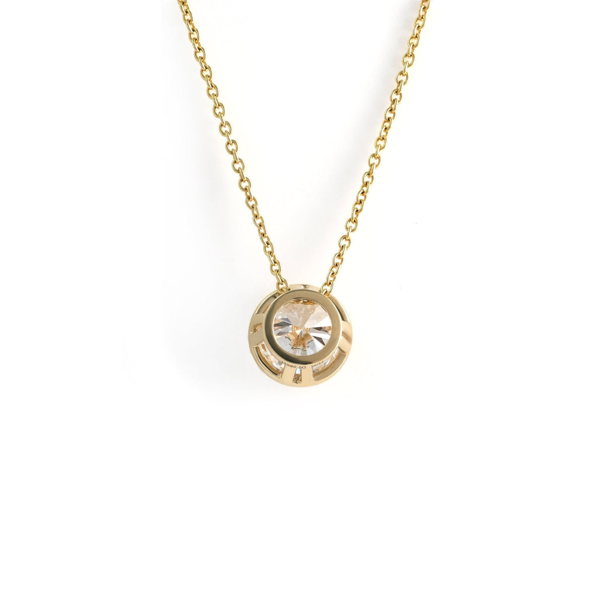 Classic 2 Ct Round Cut Lab Diamond Bezel Pendant - LGG Jewelry