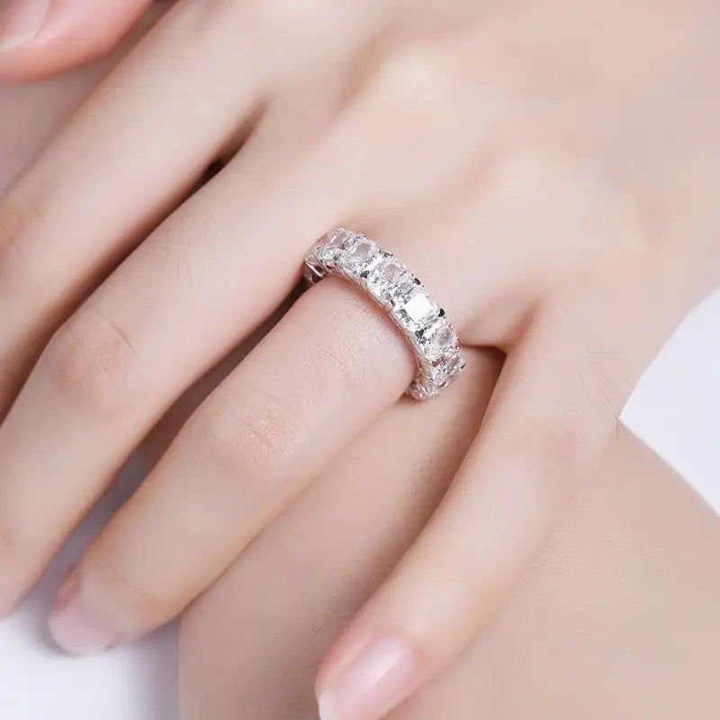 Cushion Cut Lab Diamond Eternity Band - LGG Jewelry