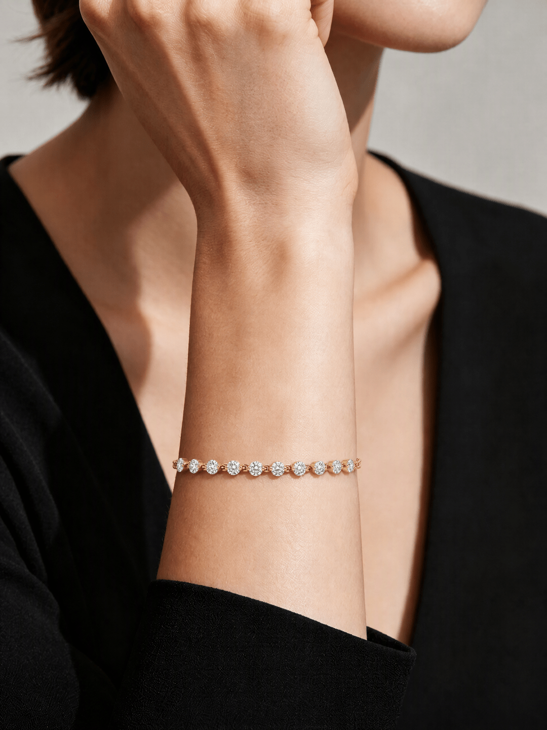 Dainty Bezel‑Set Lab‑Grown Diamond Tennis Bracelet | Solid 18K Yellow Gold - LGG Jewelry