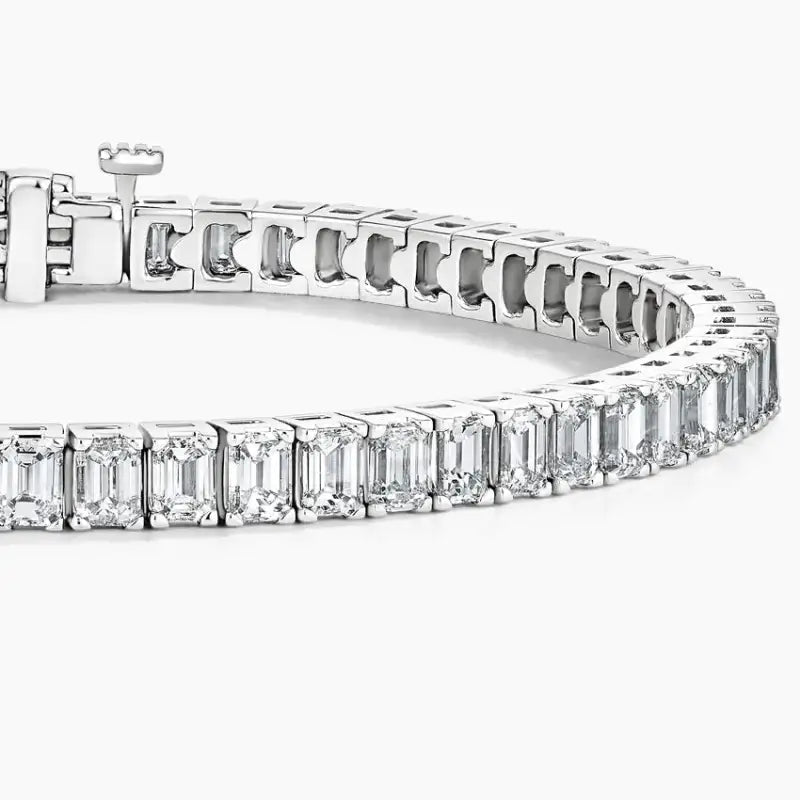 Luxury 8.95 CTW Emerald Cut Lab Diamond Prong Set Tennis Bracelet - LGG Jewelry