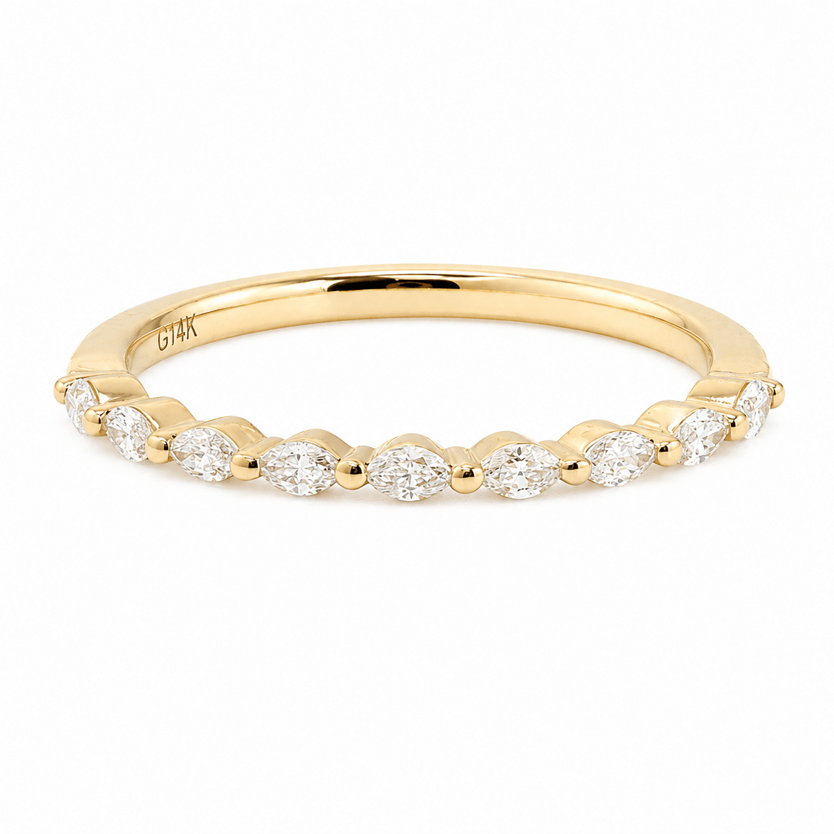 Marquise-Cut Lab Diamond East-West Half Eternity Wedding Ring - FIORESE JEWELRY