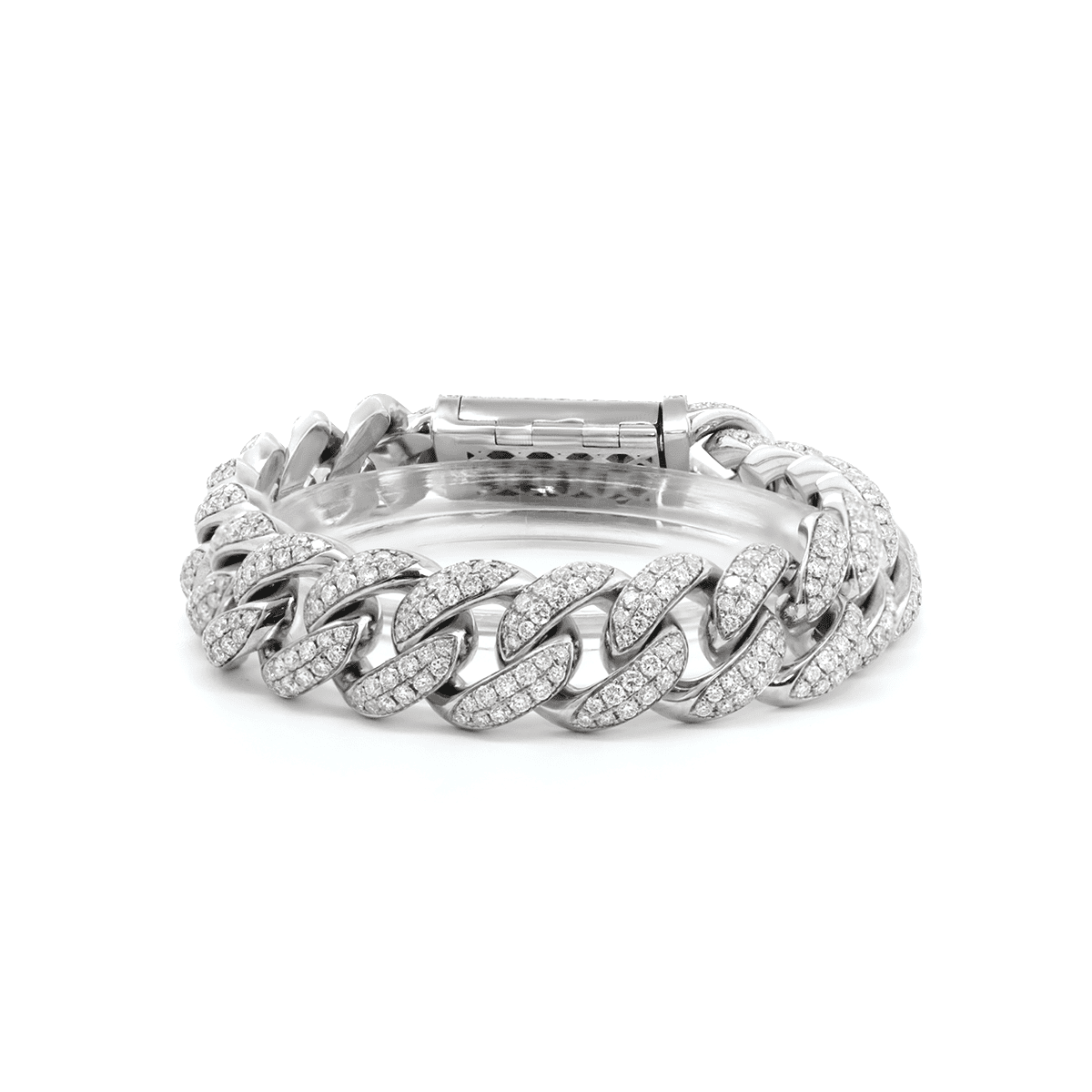 Men's Iced - Out Cuban Link Bracelet with Round Lab Diamonds - FIORESE JEWELRY