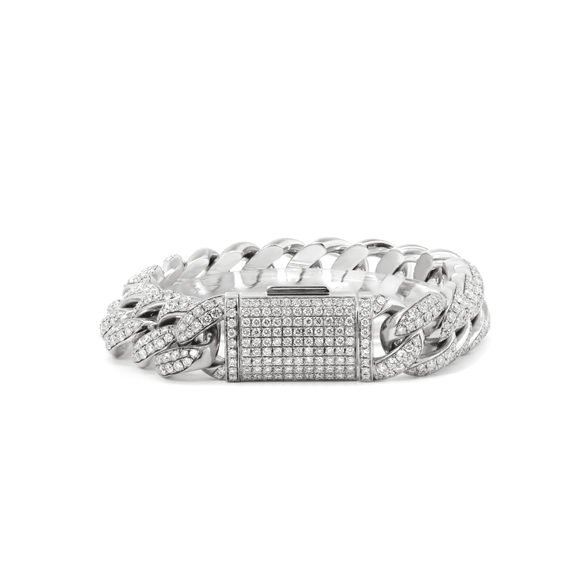 Men's Iced - Out Cuban Link Bracelet with Round Lab Diamonds - FIORESE JEWELRY