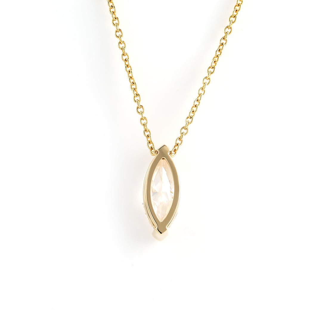 North-south Marquise Cut Lab Diamond Two V-Prongs Pendant Necklace - LGG Jewelry