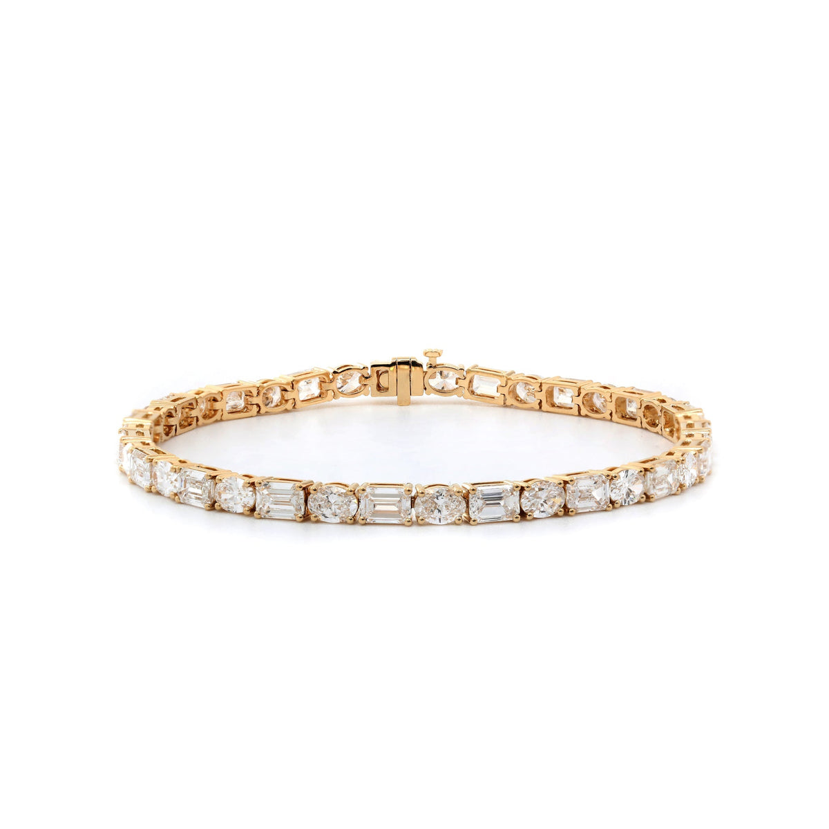 Oval- and Emerald-Cut Lab Diamond East-West Tennis Bracelet - FIORESE JEWELRY