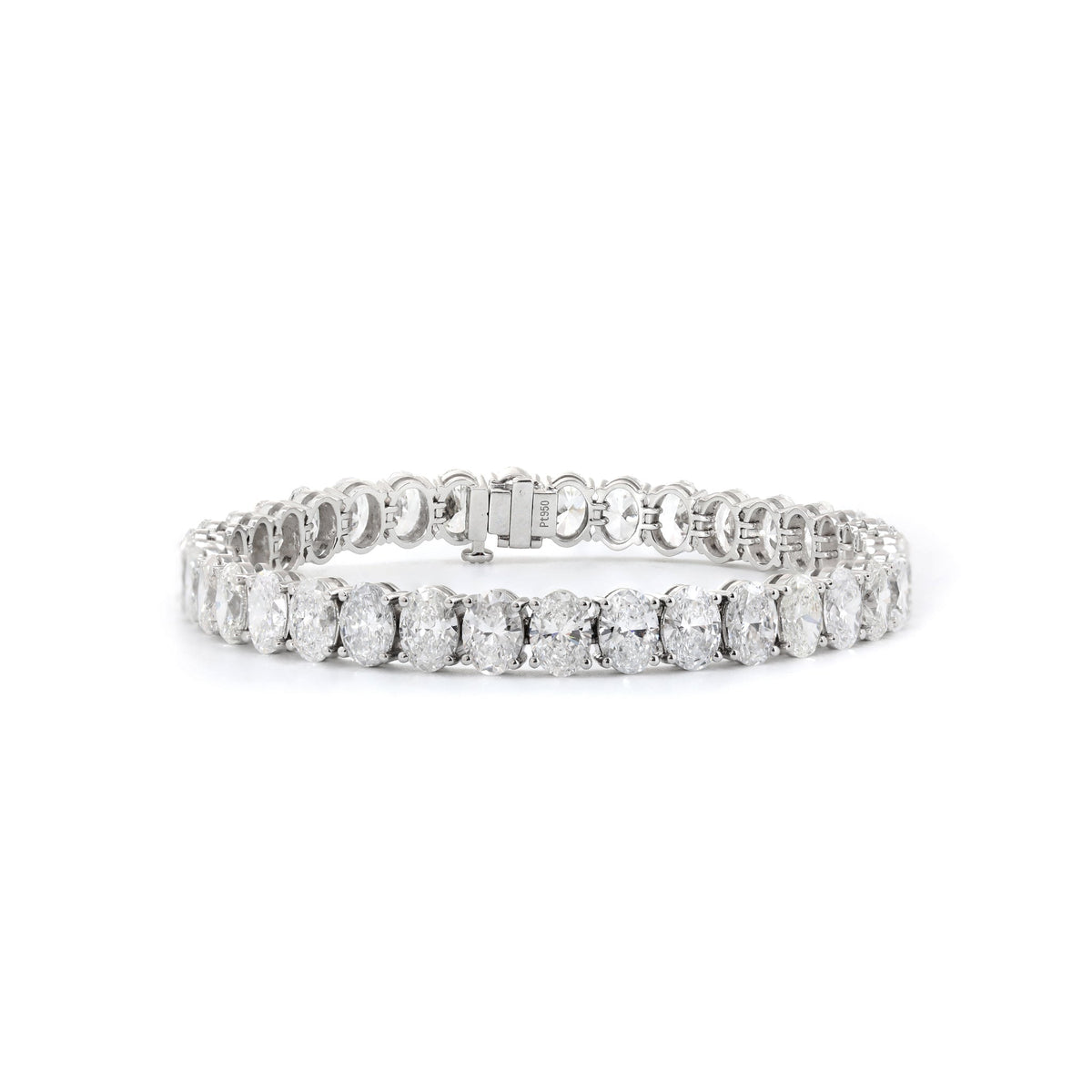 Oval Cut Lab Diamond 4-Prong Basket Tennis Bracelet - FIORESE JEWELRY