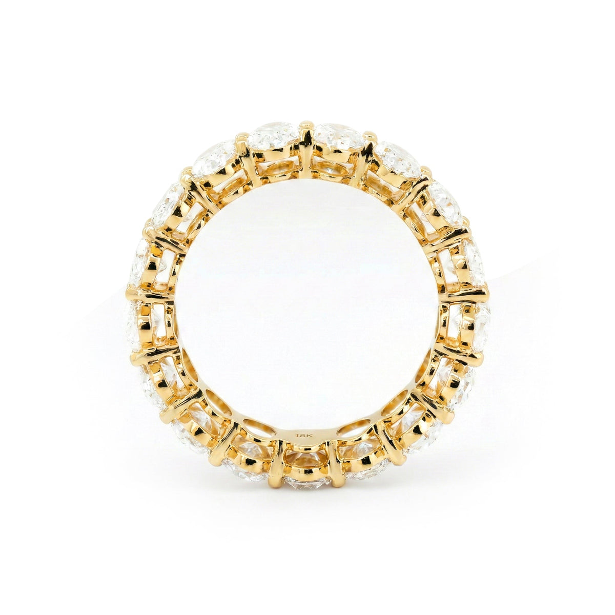 Oval - Cut Lab Diamond Eternity Ring with Shared Prong Basket - FIORESE JEWELRY